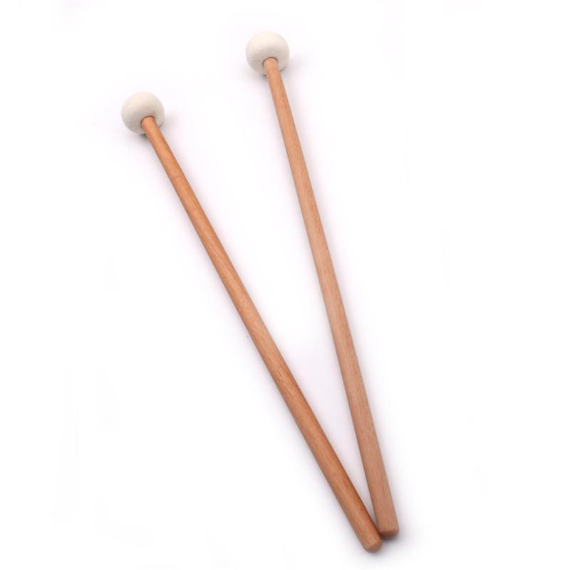 2pcs Timpani Mallet Drumstick Felt Head Wood Handle Anti-slip Bass Drum Sticks Indispensable