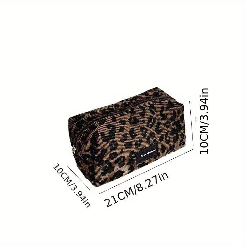 

Portable Leopard Cosmetic Bags Cheetah Print Makeup Bag Lightweight Travel Toiletry Purses Accessories Organizer Pouch Gifts