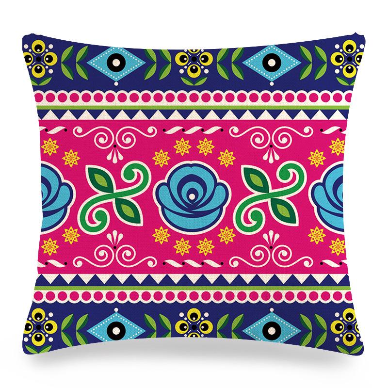 Seamless Lace Ethnic Style Digital Printing Short Plush Pillow Covers For Car Sofa Office Cushion Cover Home Goods 60X60Cm