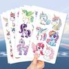 10/14 Blatt Glitzernde Einhorn Tattoo Aufkleber zur Personalisierung, Temporäre Tattoos für Kinder