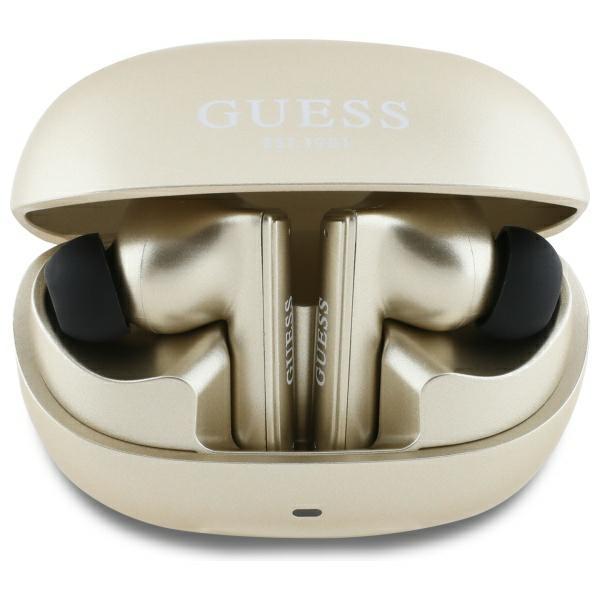 Guess Bluetooth Headphones Gutwst88Mctgd Tws + Docking Station Golden/Gold Capsule Printed Logo