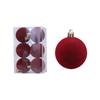 6Pcs/set Solid Color Flocked Christmas Ball Pendant Shatterproof Reusable Christmas Hanging Balls Set 6cm Merry Christmas Decor