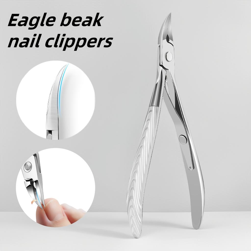 Stainless Steel Ingrown Toenail Clippers Slanted Design with Extended Tip for Thick Soft Nails Eagle Beak Nail Clippers Gift