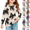 Girls' Long Sleeve Blouse - Round Neck Soft Waist Tunic