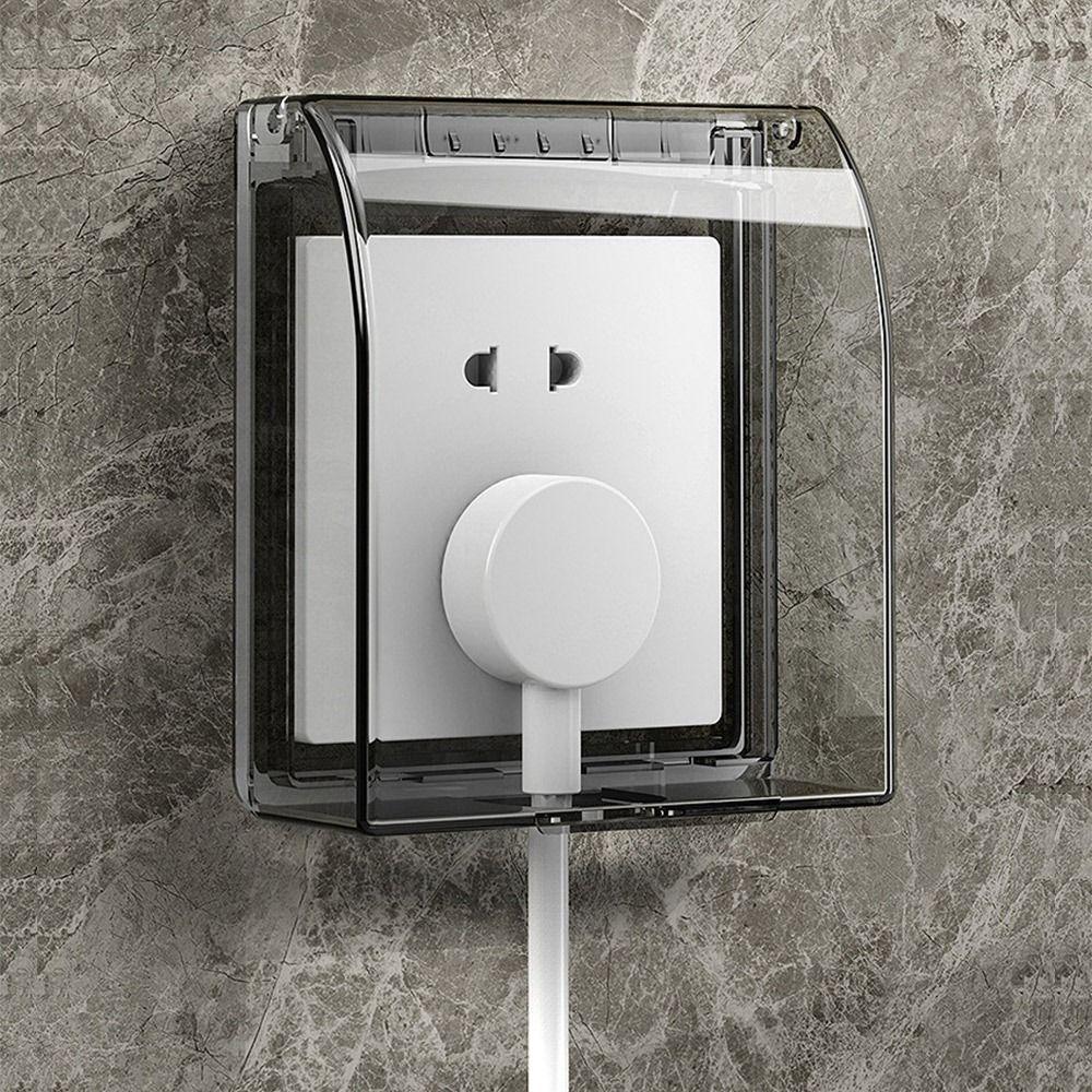 Cutie impermeabilă cu priză din plastic, montată pe perete, capac de protecție pentru priză electrică, capac protector pentru întrerupător, baie