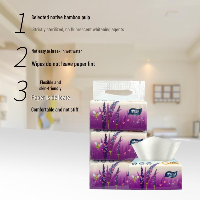 Xin Xiang Yin Unscented 3-Ply Facial Tissues, 130 Sheets, Soft Pack, S Size, 3-Pack, 72 Packs per Case
