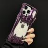 3D Tiger Tooth Hollow Dissipate Heat Phone Case For iPhone 17 16 15 Plus 14 13 12 11 Pro Max 16e Metal Purple Soft Cover