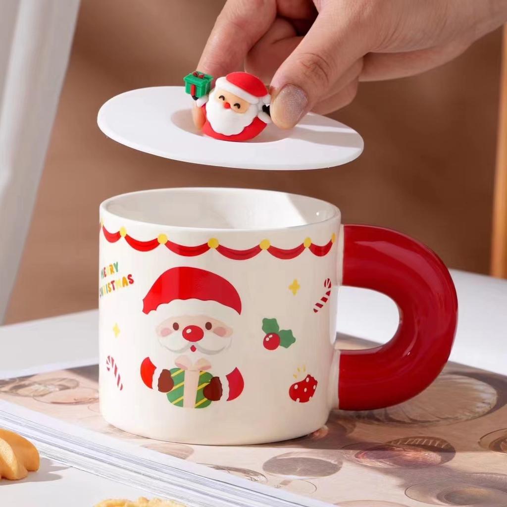 Weihnachtsmann Keramiktasse Kreative Cartoon Tasse Weihnachtstasse Geschenk Haushalts Kaffeetasse Souvenir