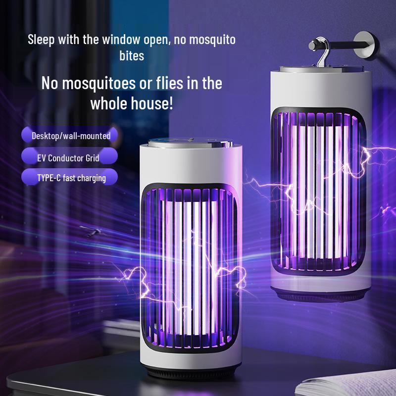 

Перезаряжаемая фотокаталитическая электрическая лампа-уничтожитель комаров 2025: Репеллент от комаров двойного назначения: настольный и настенный Aurora 868 Plug-in Lamp White