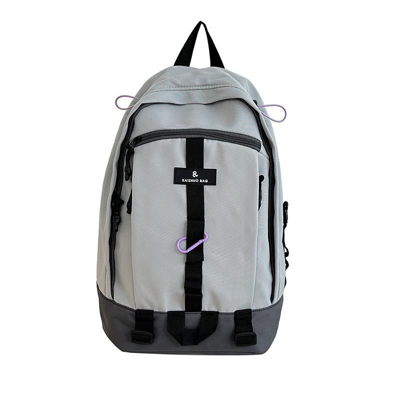 School bag Student backpack Women's campus new large-capacity casual contrasting backpack High school student travel schoolbag