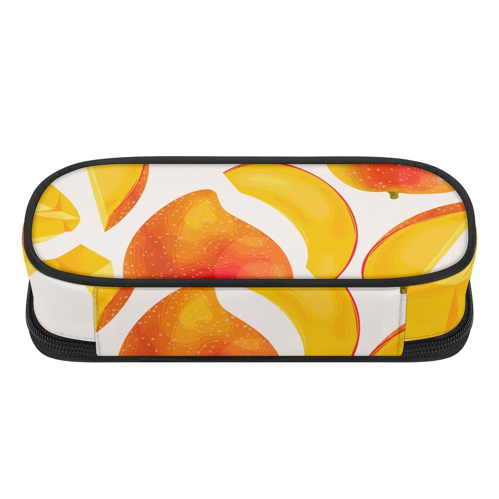 Pencil Pouch Large Capacity 300D Polyester Secure Zipper Closure with Mesh Pocket Removable Divider and Pen Slots for Students