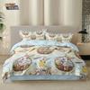 3pcs Easter Cute Cartoon Easter Egg Printed Quilt Set Multi Size Bedding Decoration Soft Machine Washable
