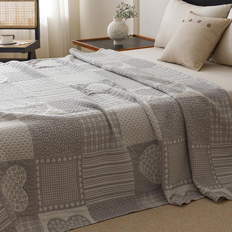 Three-Layer All-Cotton Jacquard Gauze Blanket: A-Grade Pure Cotton Nap, Multi-Functional, Air Conditioning Blanket