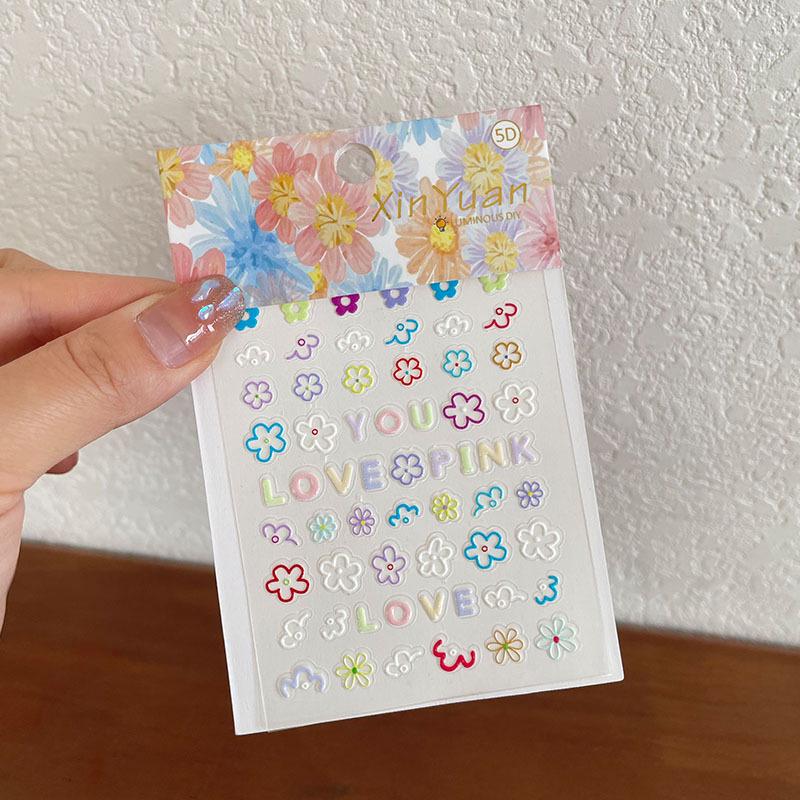5D Embossed Cartoon Nail and Phone Stickers for Kids