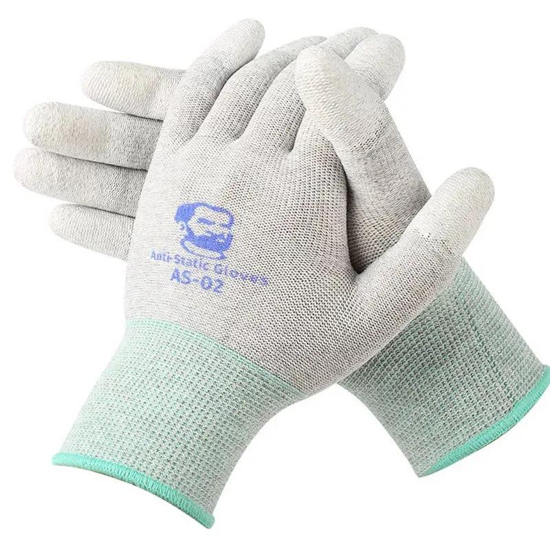 MECHANIC AS02 M L Elasticity Non-Slip Carbon Fiber Gloves Non-Slip PU Coating Layer Protective for Phone Electronic Parts Repair
