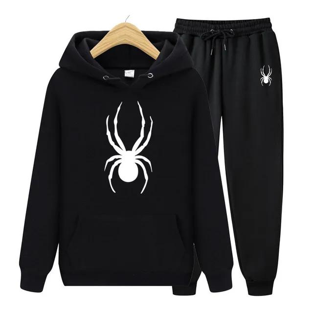 Spring and Autumn Men's And Women Suit Brand Fashion Spider Hoodie + Trousers Men's Casual Jogging Sportswear 2 Sets