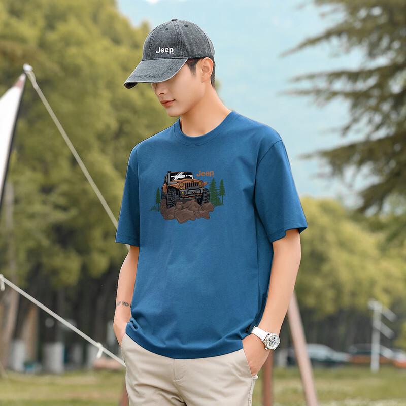 JEEP Men's 100% Cotton Casual Sports T-Shirt