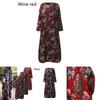 Women Vintage Casual Floral Printed Loose Dress Kaftan Long Maxi Shirt With Timeless Design