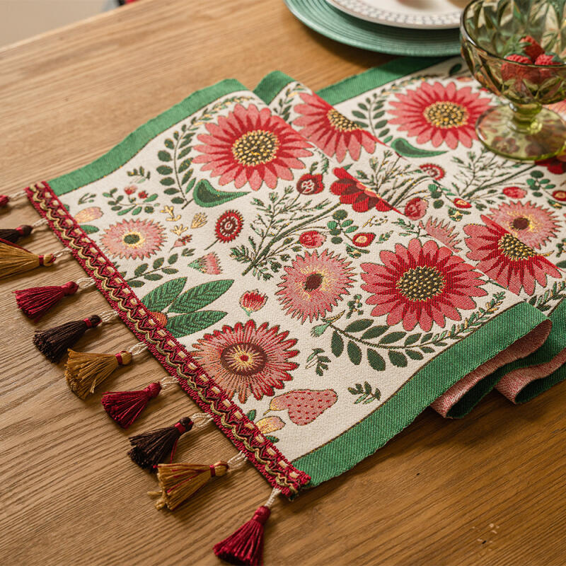 Vintage Floral Tischläufer - Bedruckte Bohème-Tischdecke für Esszimmerschränke & Kaffeetische