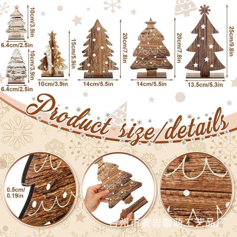 Christmas Tree Ornaments Wooden Tabletop Decoration Country Signage Wood Christmas Tree Center Dining Table Decoration Table Ornaments