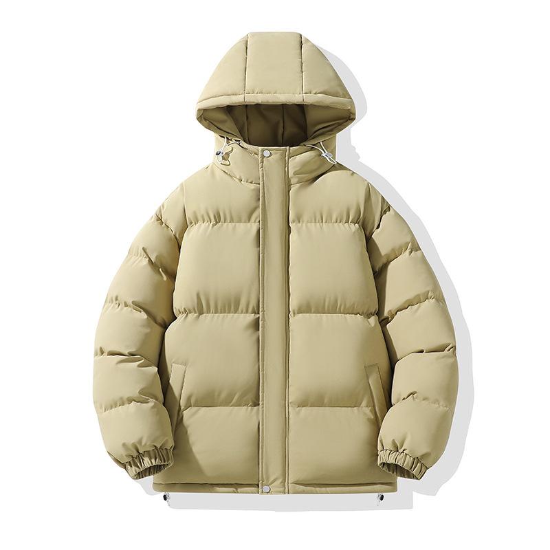 Winter Cotton Clothes Men and Couples with the Same Hooded Bag Casual Solid Color Thickened Warm Trendy Brand Loose Fashion Cotton-padded Clothes