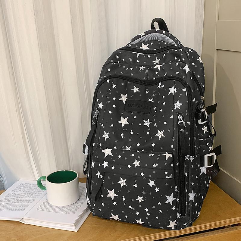 Student Schoolbag Star Printed Backpack Junior High School Student Class Backpack