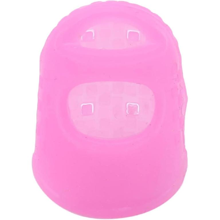 5Pcs Pink Rubber Finger Tips Guard Non-Slip Finger Pads Grips Assorted Colors Finger Protector Covers for Sorting Task, Paperwork, Wax Carving Finger