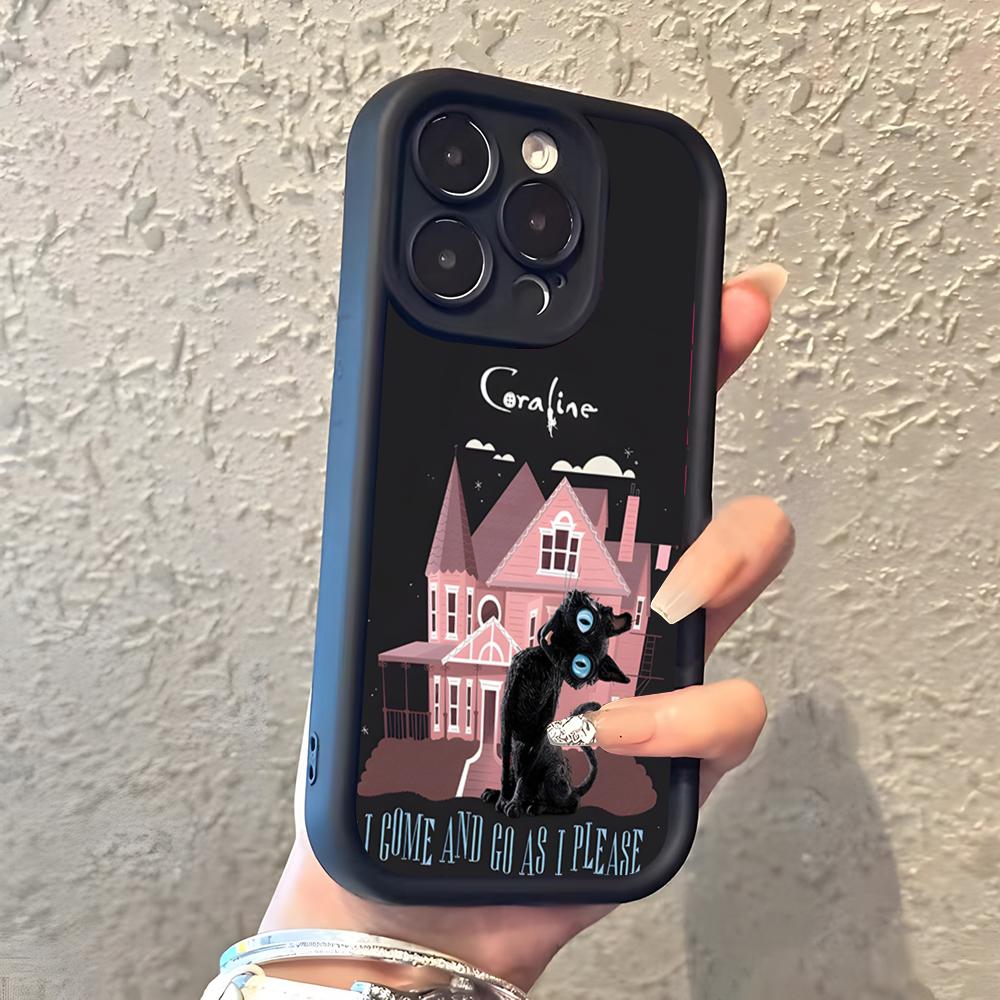Anime Hot C-Coraline Phone Case For IPhone 17 Pro Max 16 15 14 Pro Max IPhone 13 Pro Max 11 Plus Silicone Cover