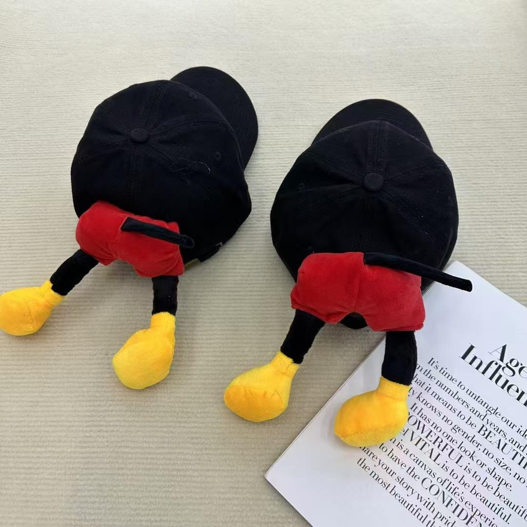 New cute Mickey butt cap cute funny plush hat cartoon Mickey butt cap black one size fits all чёрный