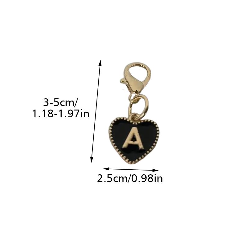 1PC Love Keychain Creativity Heart Shaped Design DIY Party Metal Gift 26 English Letters Keychain Marker Lobster Buckle