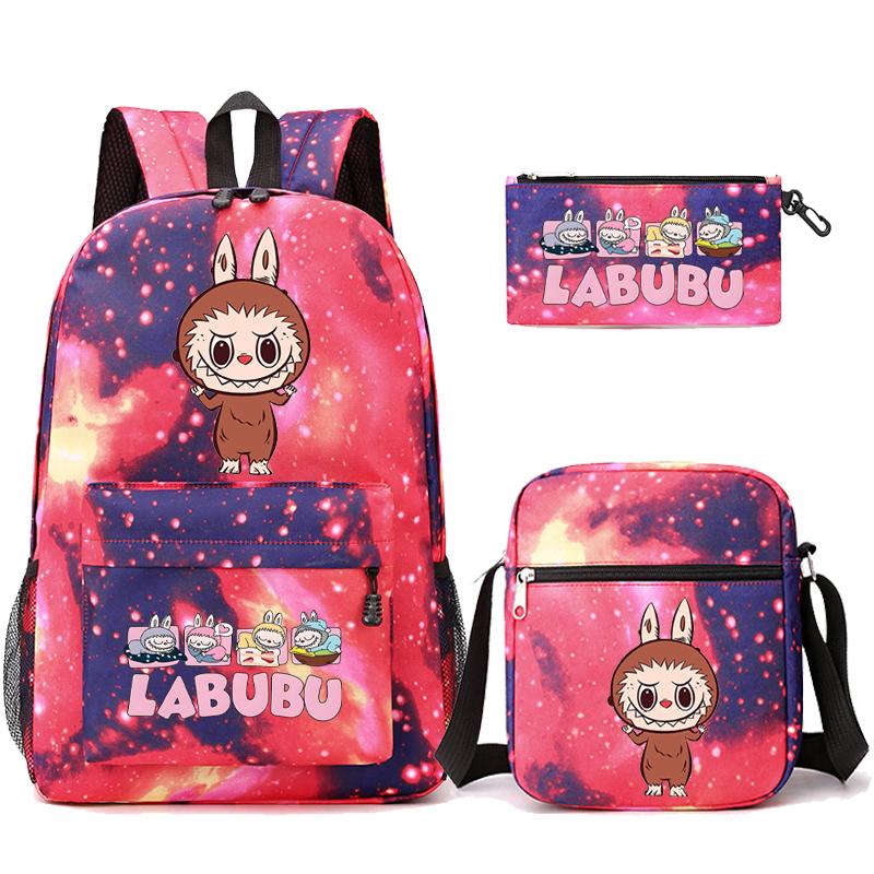 3Pcs/set Cute Printed Backpack with Shoulder Bag Pencil Case Student Girl Boy Schoolbag Large Capacity Bookbag Travel Bag