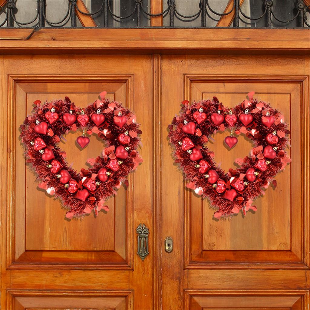 Valentine's Day Heart-shaped Three-dimensional Garland Outdoor Front Door Courtyard Porch Celebration Highlight Decoration Hanging Decoration
