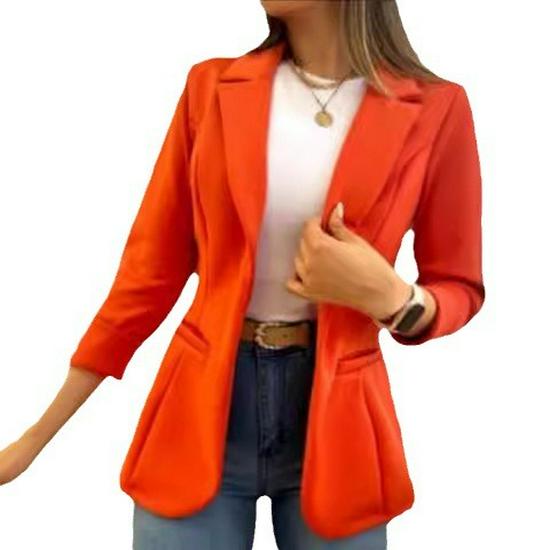 2026 Autumn Women’s Solid Color Long-Sleeved Suit Jacket - Casual & Versatile