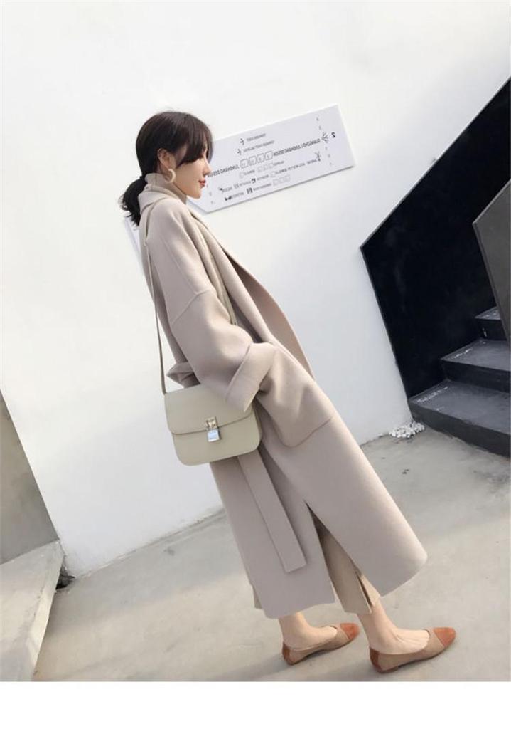 Women's Mid-Length Woolen Coat - 2026 Autumn/Winter Korean Style Thickened Version