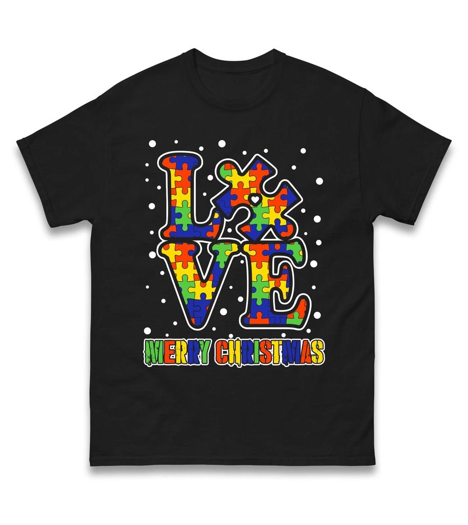 Christmas Celebration with Autism Awareness T Shirt,Autism Awareness Support Gif