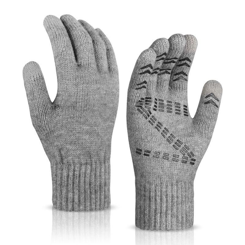 Unisex Warm Touchscreen Gloves With Anti-Slip Grip Knitted Wool Blend Winter Cycling Commuting Outdoor Use