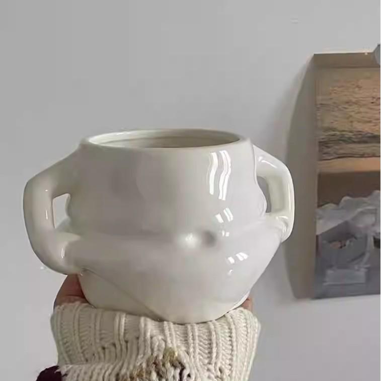 Taza de Cerámica de Moda con Lindo Diseño de Barriga Pellizcada - Perfecta para Café, Leche o Desayuno