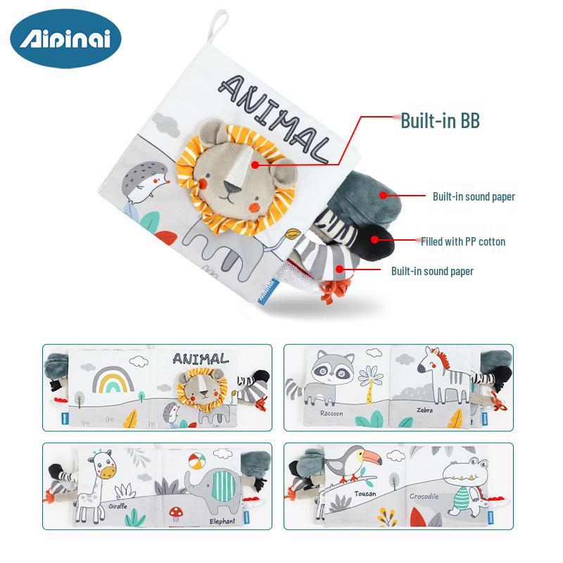 Nordischer Stil Baby Stoffbuch: Reißfestes und kaubares 3D-Spielzeugbuch