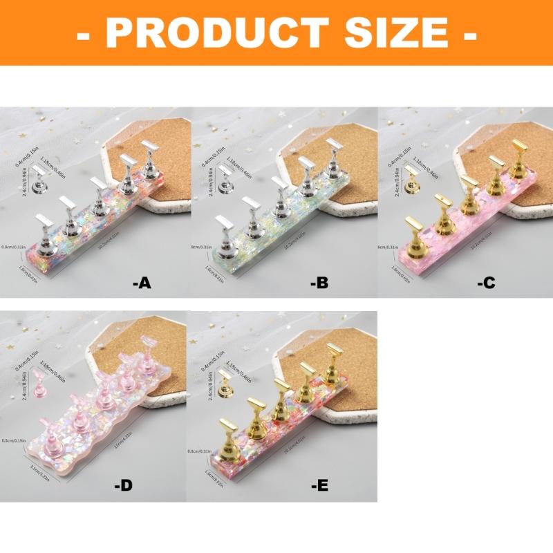 Trendy Nail Practice Stands With Popular Snowflake Waves Patterns In Highly Transparency Acrylic for Nail Artists
