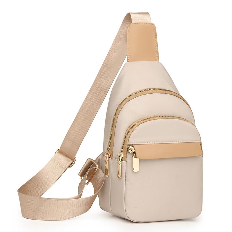 

Женская нагрудная сумка контрастного цвета, большая вместимость, на плечо, кросс-боди бежевый