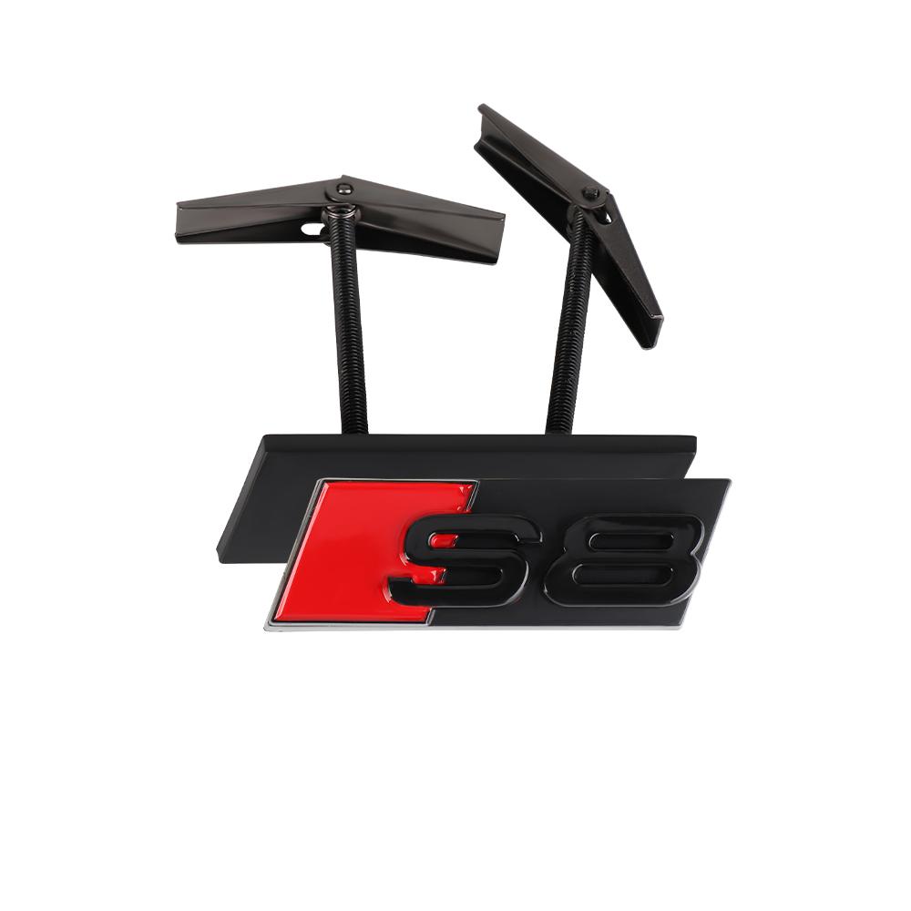 For Audi 3D ABS S3 S4 S5 S6 S7 S8 RS3 RS4 RS5 RS6 RS7 RS8 Logo Car Front Grille Emblem Decorative Accessories AutoBadge Styling