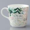 NARUMI Anna Emilia to Green Floral Cute Nordic Gift Mug, 340cc, "Time Relax" Design, Design, Large, Microwave-Safe, Dishwasher-Safe, Boxed,
