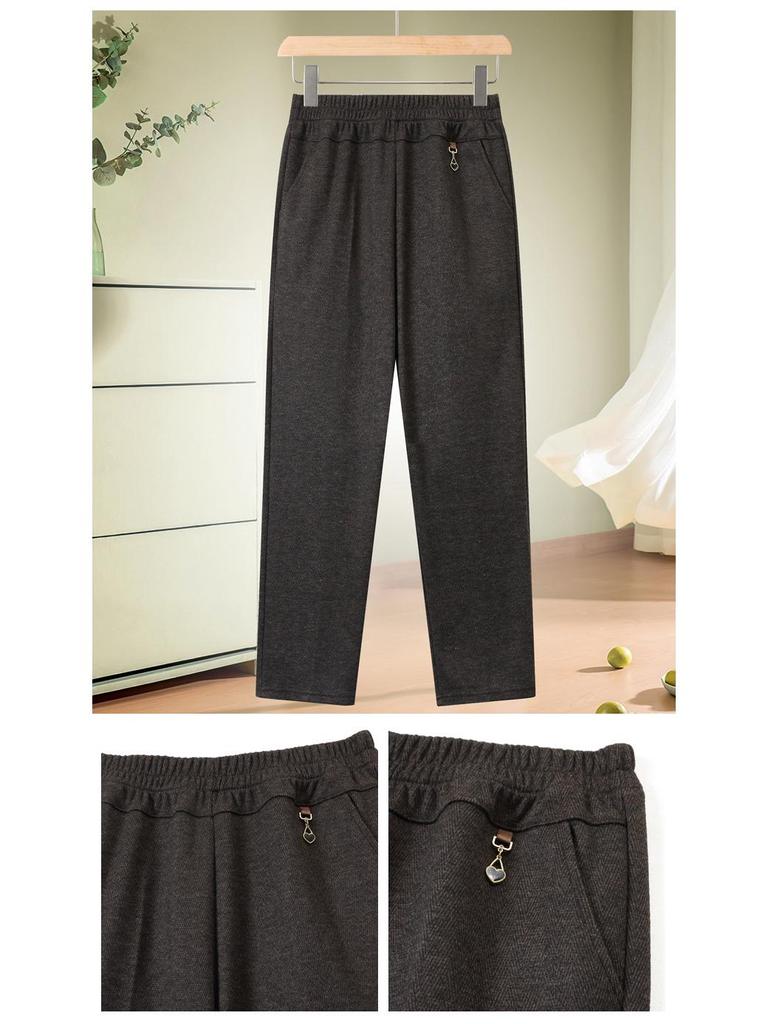 Elastyczne Spodnie z Wysokim Stanem dla Kobiet w Średnim Wieku i Starszych - Codzienne, Luźne Spodnie Jesienne