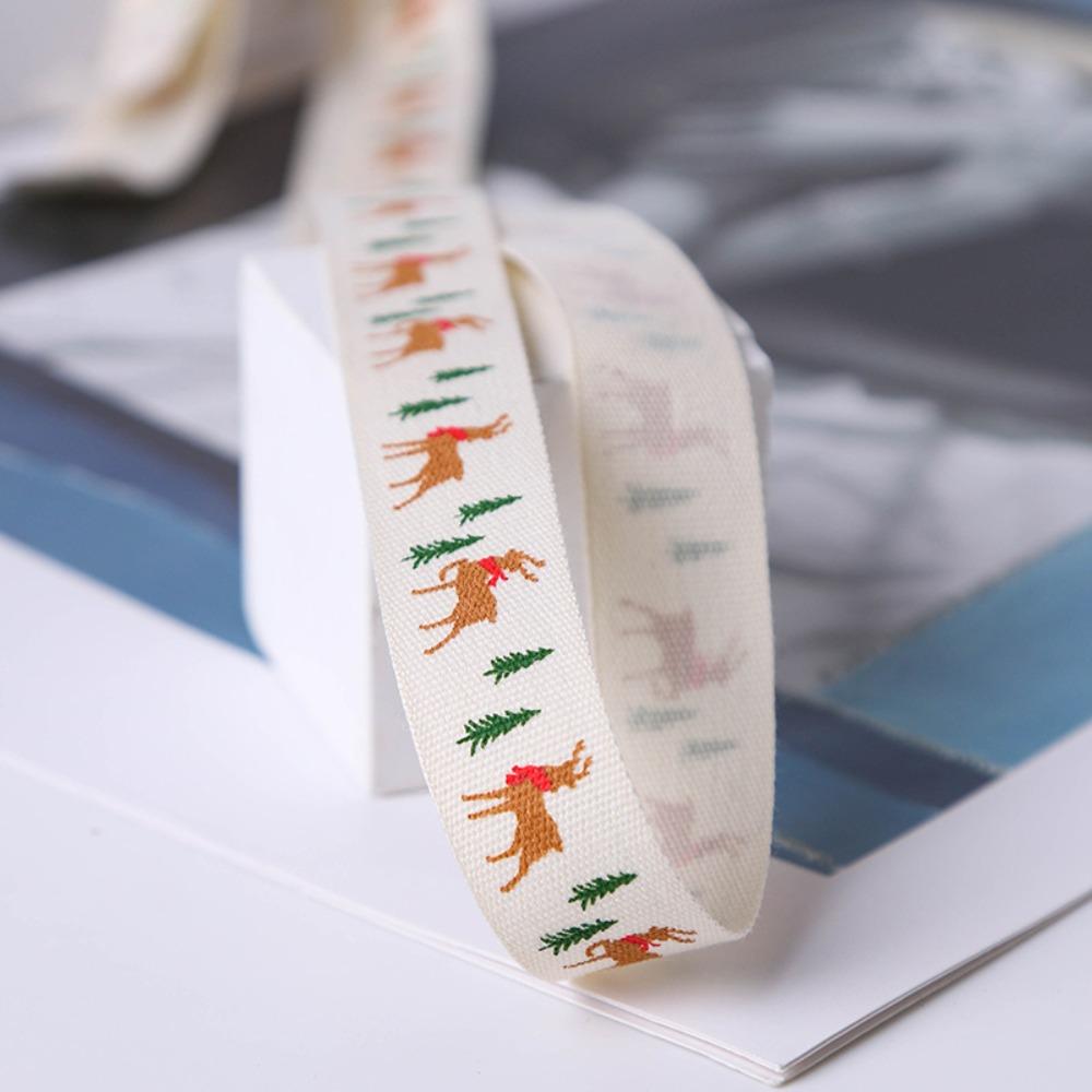 Elk Christmas Ribbon Letter Party Webbing Material Fashion Christmas Tree Decor  Cake Box Decor