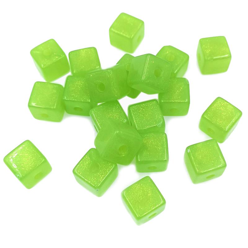 

Креативный браслет, ожерелье, материал из бисера, модные креативные 10 шт., тонкие мерцающие ювелирные аксессуары, русалка, трехмерные квадратные бусины зелёный