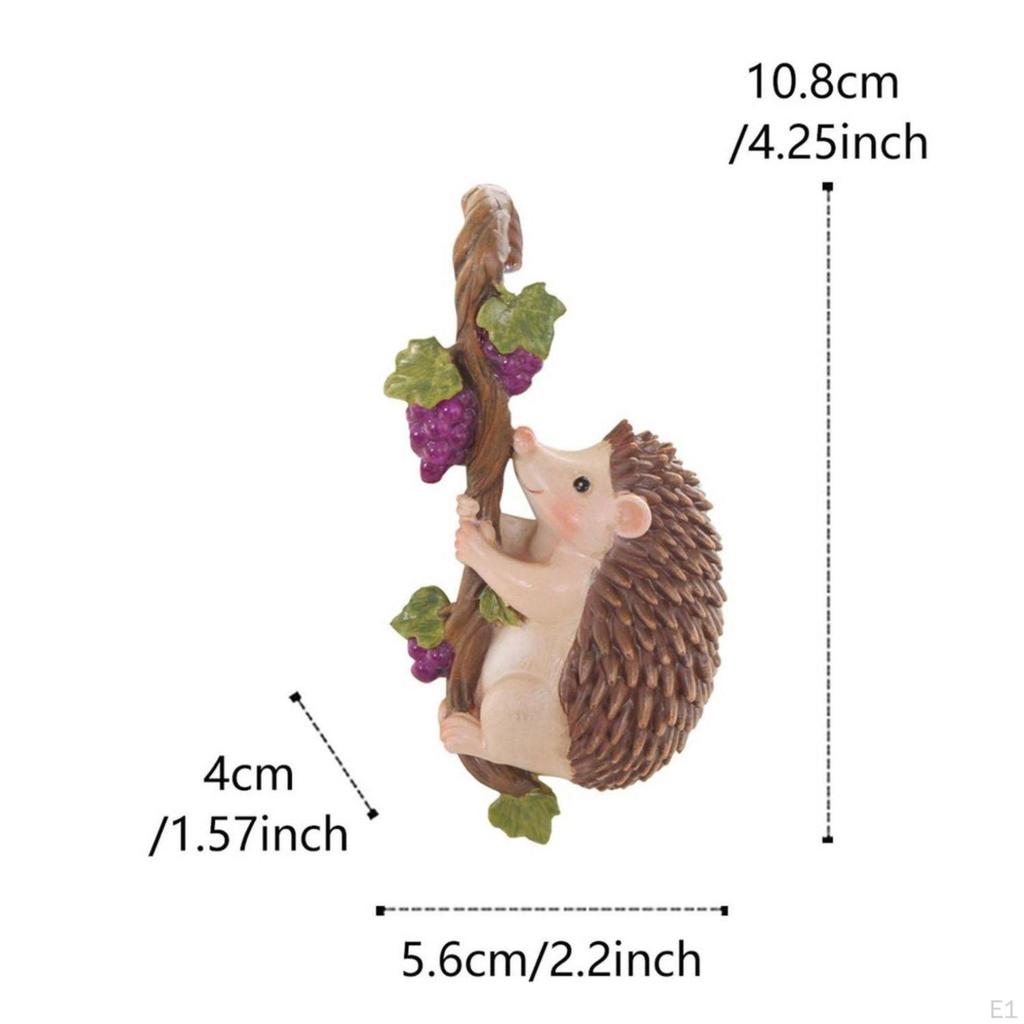 Hedgehog Pot Hugger Weather Resistant Climbing Figurine HandPainted Details Hanging Planter