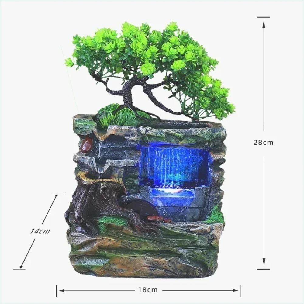 Rășină Rockery Cascadă Fântână Interior Masă Zen Grădină Fântână Meditație Decor Apă Caracteristică Creative Meșteșug Cascadă