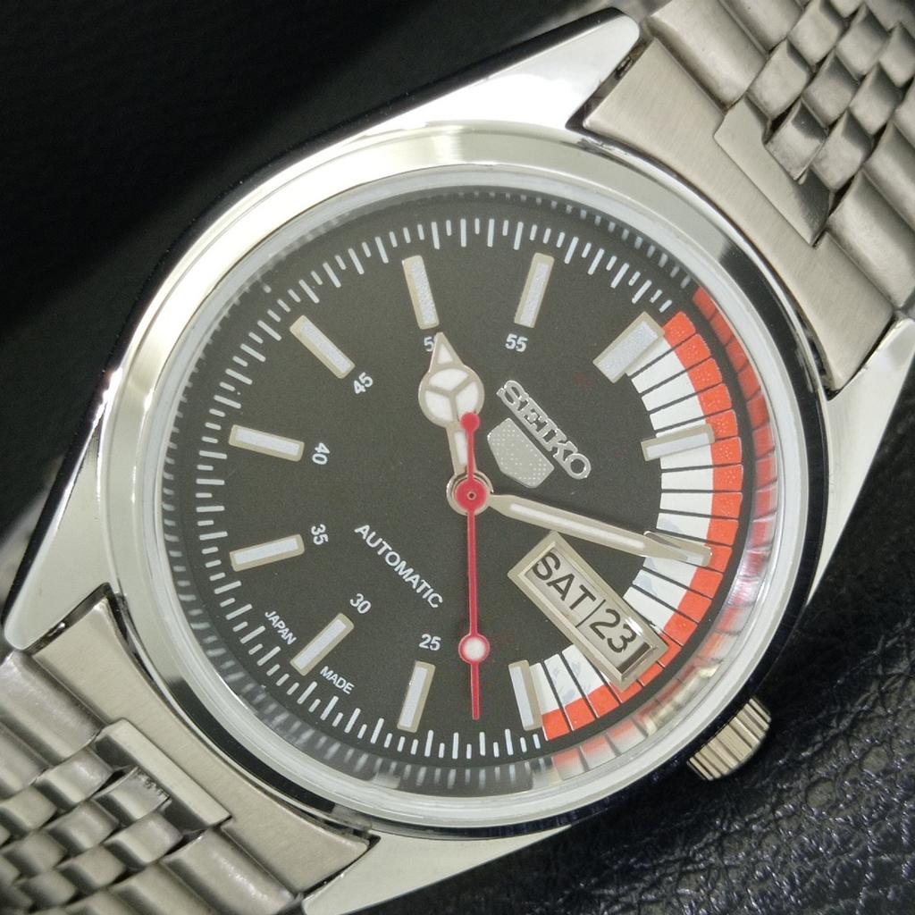 REFURBISHED SEIKO 5 AUTOMATIC 6309A VINTAGE JAPAN MENS BLACK WATCH A440877-4 Sk-a440877