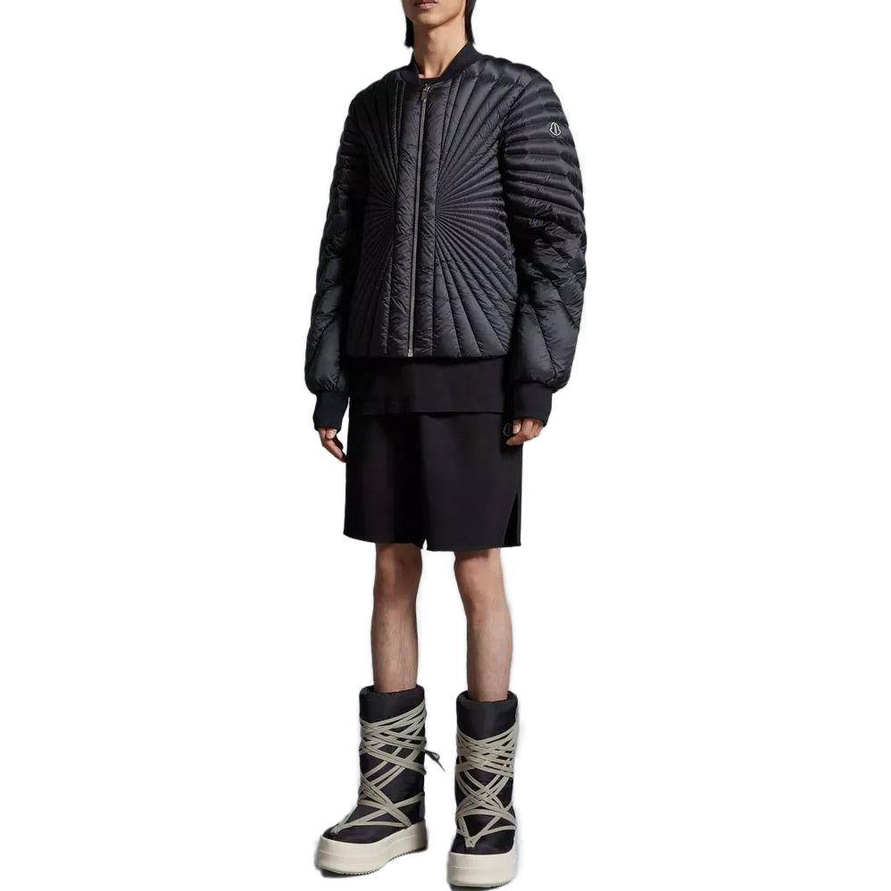 Moncler X Rick Owens Spolupráce Podzim/Zima 23 Volné Ležérní Šortky na Stahování Unisex Šortky Černé I209N8H00001M3675999