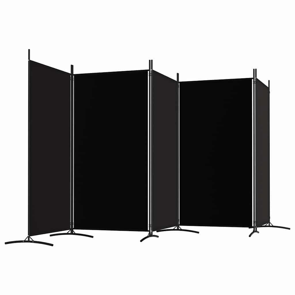 Vidaxl 5-Panel Room Divider, Black, 433X180 Cm, Fabric